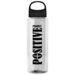 The Guzzler - 32 Oz. Transparent Bottle With Oval Crest Lid -  