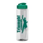 The Guzzler - 32 oz. Transparent Bottle with USA Flip lid -  