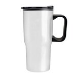 The Major-18 oz. Stainless Steel Auto Tumbler w/ Plastic Handle - White