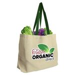 The Natural - 8 Oz. Canvas Tote - Digital - Natural With Green Handle