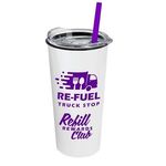 The Roadmaster - 18 oz. Travel Tumbler w. Clear lid & Straw -  