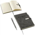 Thesis Hardcover Journal with Magnetic Closure & Pen - Medium Gray