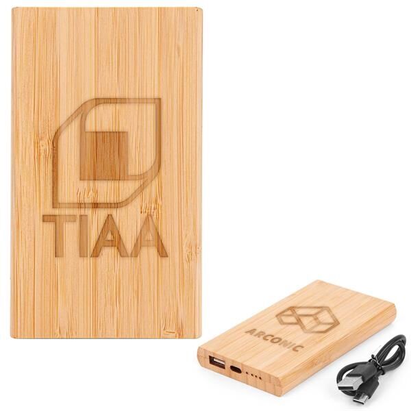 Main Product Image for Custom Printed Thunder Bamboo 5,000 mAh Power Bank