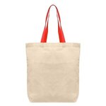 Tonga - 5 oz Natural Cotton Tote w/ Color Straps - Full Color - Red