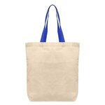 Tonga - 5 oz Natural Cotton Tote w/ Color Straps - Full Color - Royal Blue