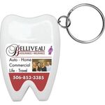 "HAPPY TEETH" Tooth Shaped Dental Floss Dispenser with Keyring