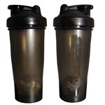 Transparent Fitness Shaker Bottle - Black