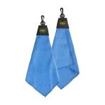 Tri-Fold Waffle Towel with Clip - Blue