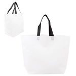 Two Tone Heat Sealed Nonwoven Tote - White