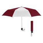 Umbrella - 42" Arc Budget Telescopic Umbrella - Maroon With White