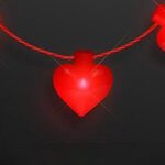 Valentine Hearts String Lights Necklace - Red