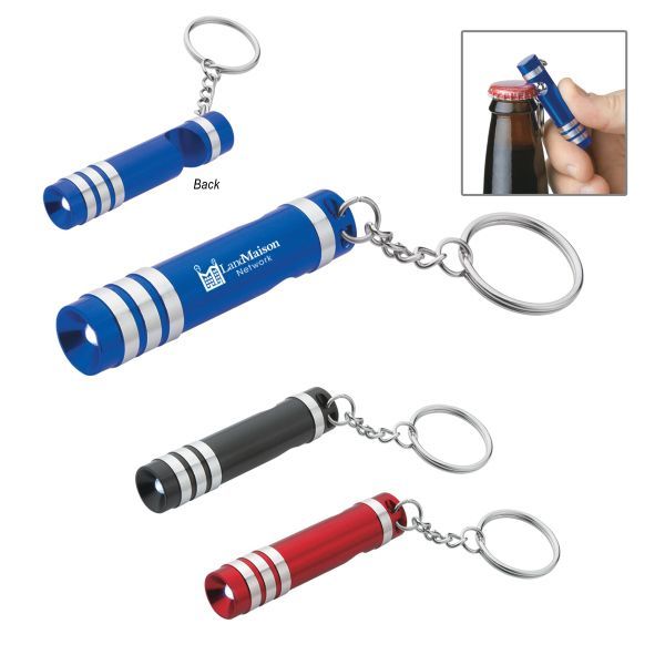 Main Product Image for Custom Printed Versa Aluminum LED Key Light With Bottle Opener