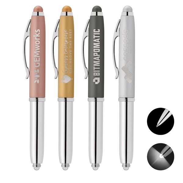 Main Product Image for Custom Printed Vivano Softy Metallic Pen w/ LED Light and Stylus