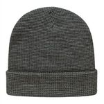 Waffle Knit Cap with Cuff - Dark Heather