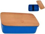 Wheat Lunch Set With Bamboo Lid - Blue