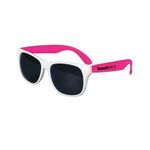 White Frame Classic Sunglasses - White-neon Pink