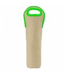 Wine Tote-Burlap Neoprene Single - Neon Green