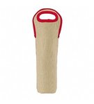 Wine Tote-Burlap Neoprene Single - Red