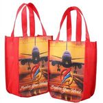 Yuma Sublimated Non-Woven Curve Bottom Tote - 2-Sided - Red