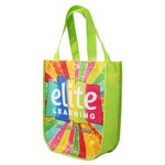 Yuma Sublimated Non-Woven Curve Bottom Tote - Lime